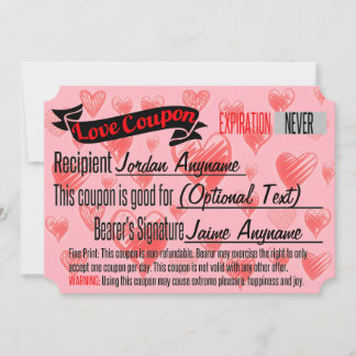CUSTOM Love Coupon voor BLANK Kaart