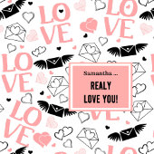 Custom Love Gift Shower Curtain Hand Drawn Hearts Douchegordijn