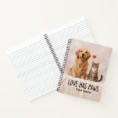 Custom Love Has Paws Canvas Notitieboek (Binnen)