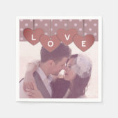 Custom Love Hearts Banner Overlaid Custom Photo Servet (Voorkant)