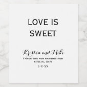 Custom Love is een lieve bruiloft Wijn Etiket (Enkel label)