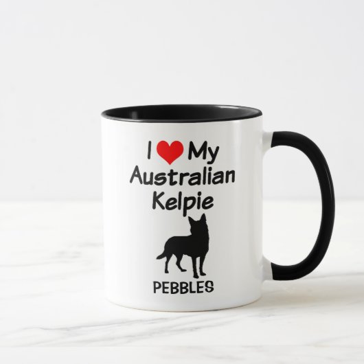Custom Love My Australian Kelpie Dog Mug (Droite)