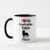 Custom Love My Australian Kelpie Dog Mug (Gauche)
