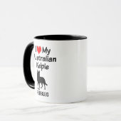 Custom Love My Australian Kelpie Dog Mug (Devant gauche)