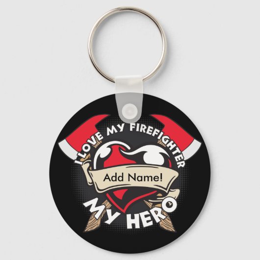 Custom Love My Firefighter Sleutelhanger (Voorkant)