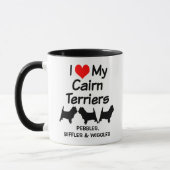 Custom Love My Three Cairn Terrier Dogs Mug (Gauche)