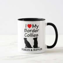 Custom Love My Two Border Collie Dogs Mok
