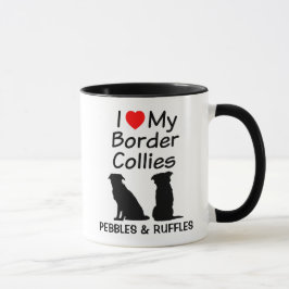 Custom Love My Two Border Collie Dogs Mok