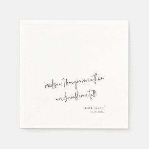 Custom Love Note Handgeschreven Stijl Huwelijksgel Servet