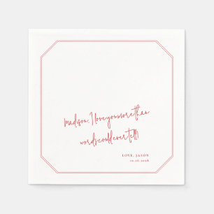 Custom Love Note Handgeschreven Stijl Huwelijksgel Servet