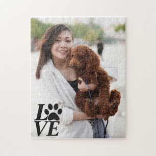 Custom Love Paw Print met Foto – Voor Hondenliefhe Legpuzzel