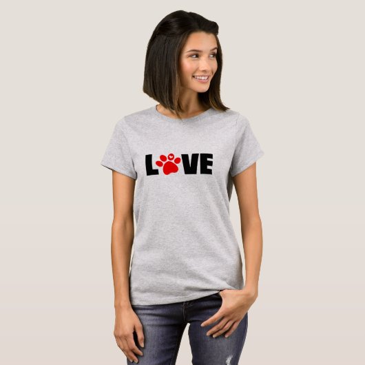 Custom Love Paws Animal Chat Dog T-shirt Design (Devant entier)
