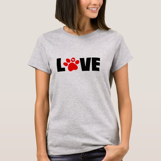 Custom Love Paws Animal Chat Dog T-shirt Design (Devant)