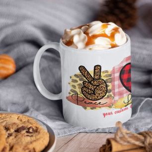 Custom Love Peace Corgi Valentijnsdag Dog Koffiemok