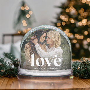 Custom Love Photo Snow Wereldbol met namen Sneeuwbol