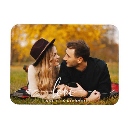 Custom Love Script Photo Magnet Magneet (Horizontaal)