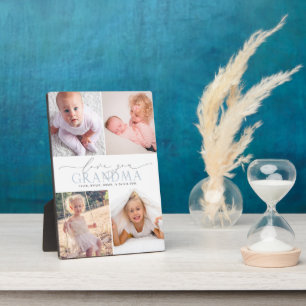 Custom Love You Grandma 4 Photo Collage Plaque Fotoplaat