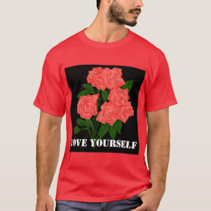 Custom Love Yourself Text Rouge Basic Dark T-Shirt