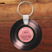 Custom LP Vinyl Record met haar naam roze Sleutelhanger (Voorkant)