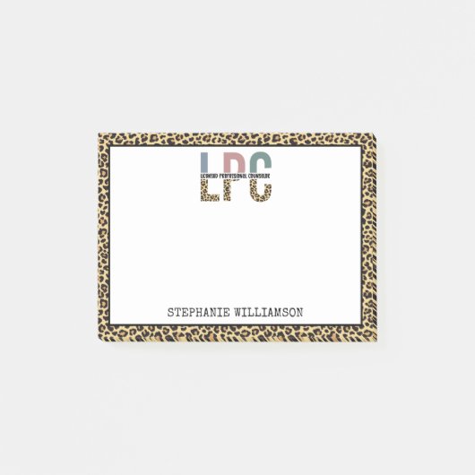 Custom LPC Licensed Professional Counselor Cheetah Post-it® Notes (Voorkant)