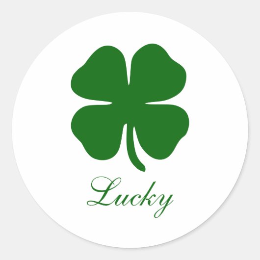 Custom Lucky Clover Ronde Sticker (Voorkant)