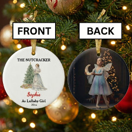 Custom Lullaby Girl Nutcracker Photo Christmas Keramisch Ornament