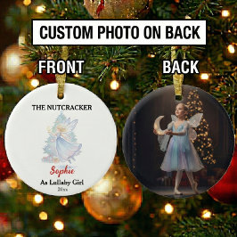 Custom Lullaby Girl Nutcracker Photo Christmas Keramisch Ornament