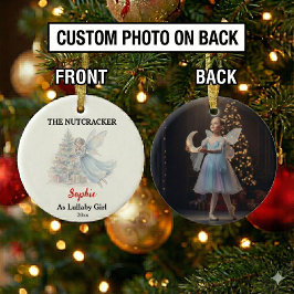 Custom Lullaby Girl Nutcracker Photo Christmas Keramisch Ornament