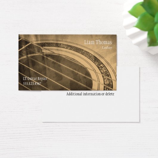 Custom Luthier ambachtsman akoestische gitaar Visitekaartjes (Bureau)