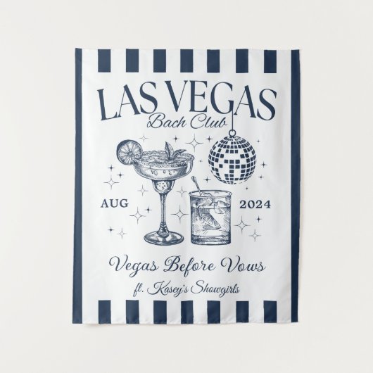 Custom Luxe Las Vegas Bachelorette Party Banner Wandkleed (Voorkant)