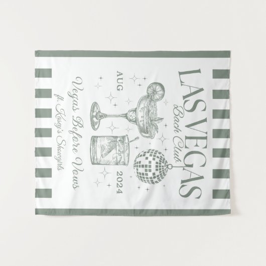 Custom Luxe Las Vegas Bachelorette Party Banner Wandkleed (Voorkant (horizontaal))