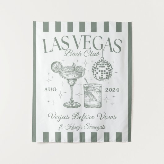 Custom Luxe Las Vegas Bachelorette Party Banner Wandkleed (Voorkant)
