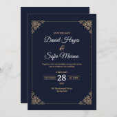 Custom Luxury Gold Wedding Invitation  (Devant / Derrière)