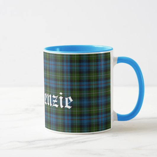 Custom MacKenzie Scottish Clan Tartan Pset Mok (Rechts)