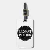 Custom-made, artistic, elegant bagagelabel (Voorkant verticaal)