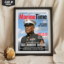 Custom Magazine Hoesje Gift Dad Marine Retirement