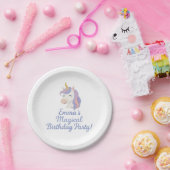 Custom Magical Fantasy Unicorn Birthday Plates Papieren Bordje (Feest)