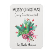 Custom Magnet Favorite Teacher Merry Christmas Magneet (Verticaal)