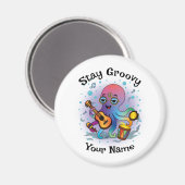 Custom Magnet | Retro Octopus | Name & Text Magneet (Voorkant / Achterkant)