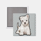 Custom Magnet schattige puppy karakters. Magneet (Voorkant / Achterkant)