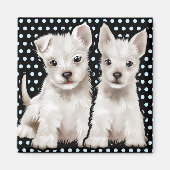 Custom Magnet schattige puppy karakters. Magneet (Voorkant)
