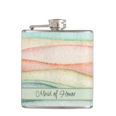 Custom Maid of Honor Waterverf Streaks Heupfles (Voorkant)