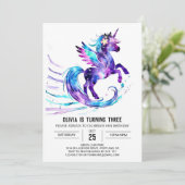 Custom Majestic Eenhoorn Digitale Verjaardag Kaart (Staand voorkant)