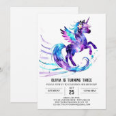Custom Majestic Eenhoorn Digitale Verjaardag Kaart (Voorkant / Achterkant)