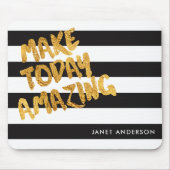 Custom Make Vandaag Verbazingwekkend Zwart en Goud Muismat (Voorkant)