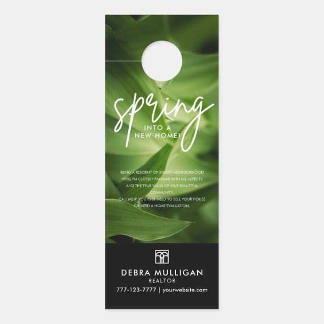 Custom makelaar deur hanger - Vastgoed Marketing (Voorkant)