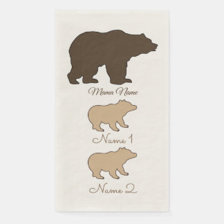 Custom Mama Bear With 2 Kid Names Mothers Day Gift Servet