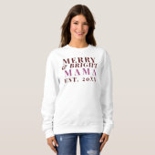 Custom Mama Merry Bright Est. Minimalistisch koel  Trui (Voorkant volledig)