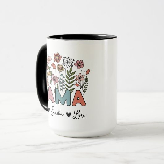 Custom Mama Mug Featuring Her Kids' Names Mok (Voorkant links)