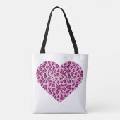 Custom Mama Word Art over roze leopard Pattern Draagtas (Achterkant)